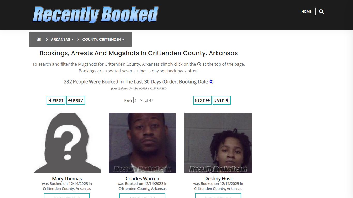 Bookings, Arrests and Mugshots in Crittenden County, Arkansas